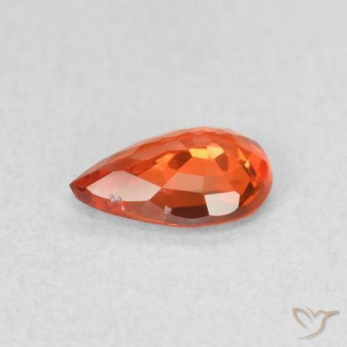 Sapphire Gemstone in 6 x 4 mm (calibrated) Size for Sale, Sapphire Stone in Reddish Orange Color