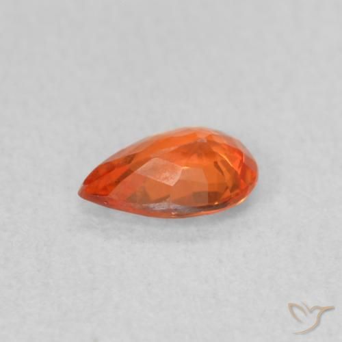 Sapphire Gemstone in 5.7 x 3.8 mm Size for Sale, Sapphire Stone in Medium Orange Color