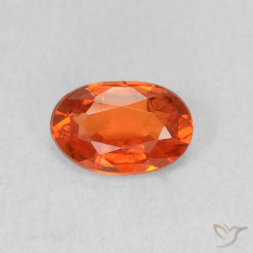 0.51ct Natural Medium Orange Sapphire, Oval, VS