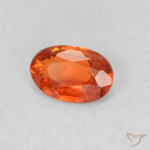 0.51 ct Orange Sapphire Stone, Natural Sapphire in Oval Facet Shape for Sale