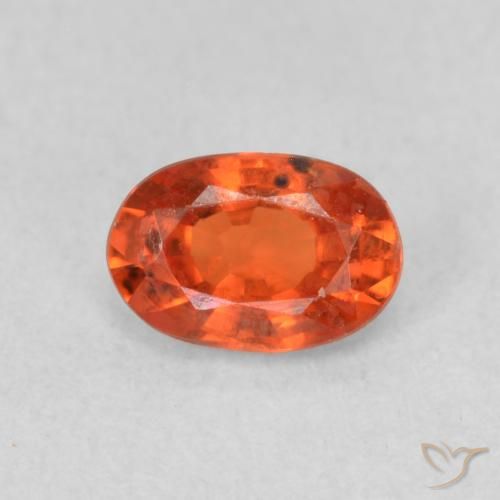 0.68ct Natural Medium Orange Sapphire, Oval, VS