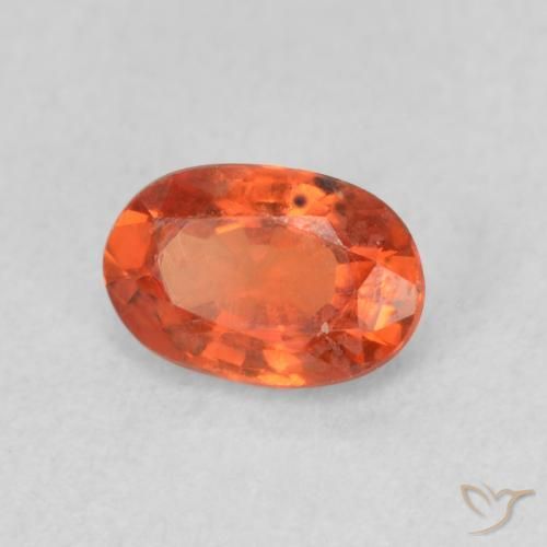 0.68 ct Orange Sapphire Stone, Natural Sapphire in Oval Facet Shape for Sale