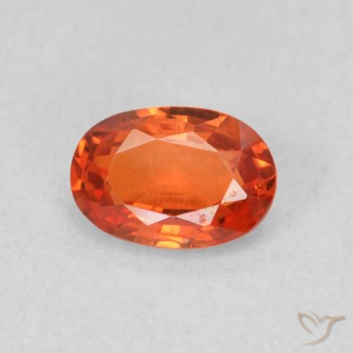 0.66ct Natural Reddish Orange Sapphire, Oval, VS