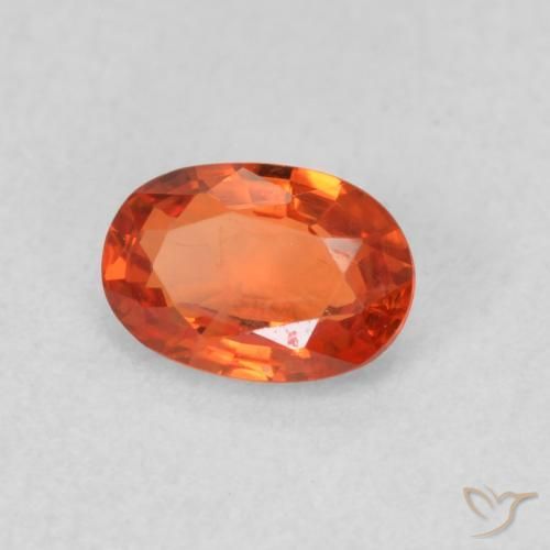0.66 ct Orange Sapphire Stone, Natural Sapphire in Oval Facet Shape for Sale
