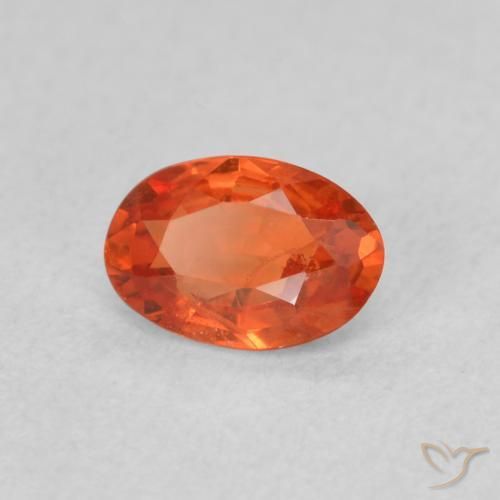0.52 ct Orange Sapphire Stone, Natural Sapphire in Oval Facet Shape for Sale