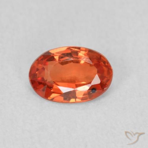0.56ct Natural Reddish Orange Sapphire, Oval, VS