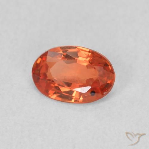 0.56 ct Orange Sapphire Stone, Natural Sapphire in Oval Facet Shape for Sale