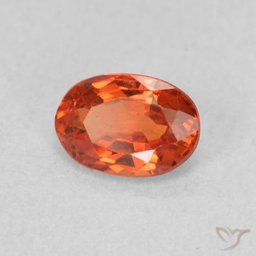 0.73 ct Orange Sapphire Stone, Natural Sapphire in Oval Facet Shape for Sale