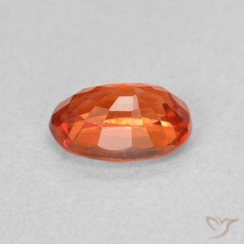 Sapphire Gemstone in 6.1 x 4.2 mm Size for Sale, Sapphire Stone in Warm Orange Color