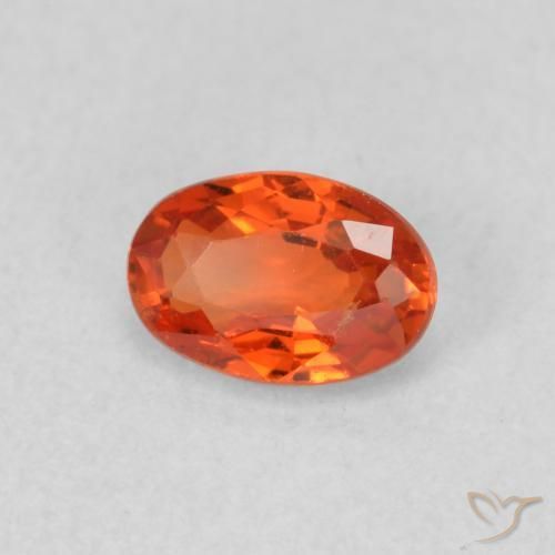 0.61 ct Orange Sapphire Stone, Natural Sapphire in Oval Facet Shape for Sale