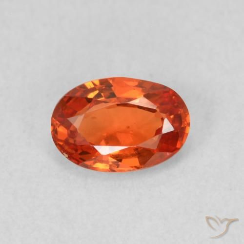 0.54ct Natural Reddish Orange Sapphire, Oval, VS