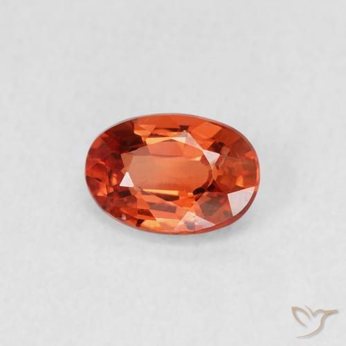 0.58ct Natural Orange Red Sapphire, Oval, VVS-VS