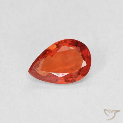 0.46ct Natural Medium Red Sapphire, Pear Shape, VVS-VS