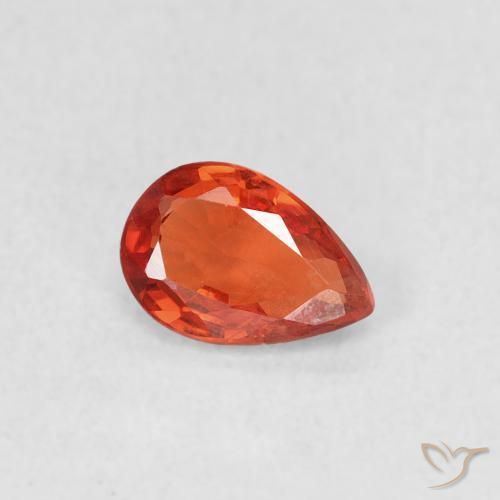 0.46 ct Red Sapphire Stone, Natural Sapphire in Pear Facet Shape for Sale