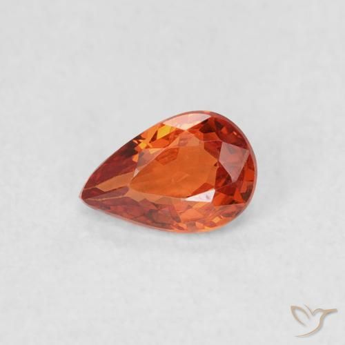 0.39ct Natural Reddish Orange Sapphire, Pear Shape, VVS-VS