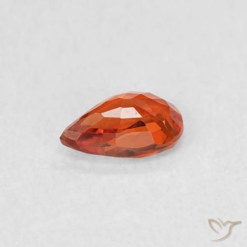 Sapphire Gemstone in 5.5 x 3.6 mm Size for Sale, Sapphire Stone in Reddish Orange Color