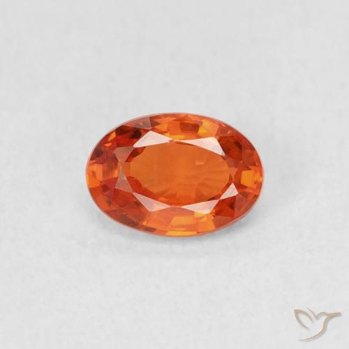 0.69ct Natural Reddish Orange Sapphire, Oval, VS