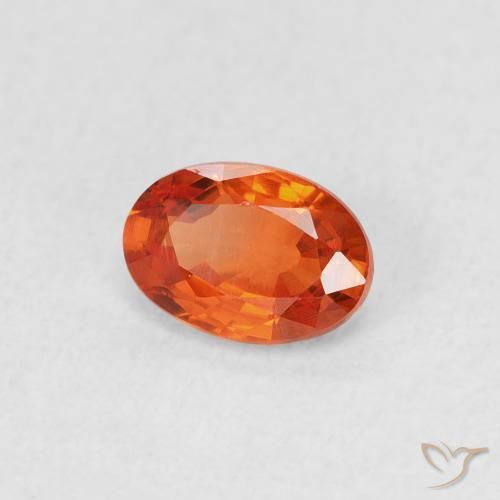 0.69 ct Orange Sapphire Stone, Natural Sapphire in Oval Facet Shape for Sale