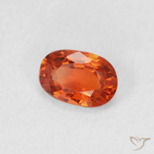 0.62 ct Orange Sapphire Stone, Natural Sapphire in Oval Facet Shape for Sale