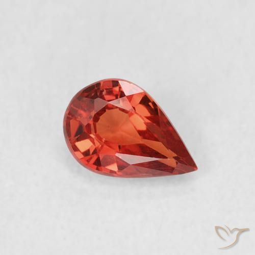 0.51ct Natural Intense Red Sapphire, Pear Shape, VVS-VS