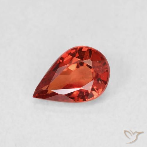 0.51 ct Red Sapphire Stone, Natural Sapphire in Pear Facet Shape for Sale