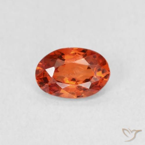 0.58ct Natural Reddish Orange Sapphire, Oval, VVS