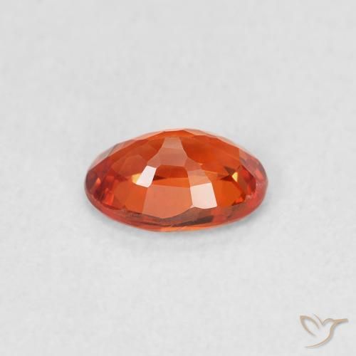 Sapphire Gemstone in 6 x 4 mm (calibrated) Size for Sale, Sapphire Stone in Reddish Orange Color