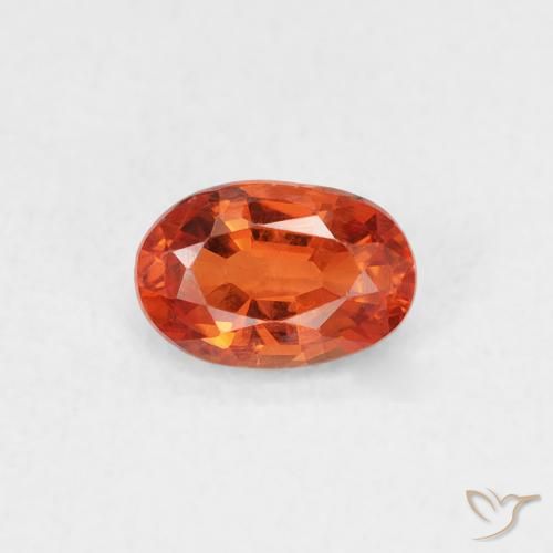 0.59ct Natural Reddish Orange Sapphire, Oval, VS