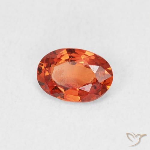 0.49 ct Orange Sapphire Stone, Natural Sapphire in Oval Facet Shape for Sale