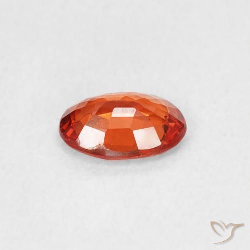 Sapphire Gemstone in 6 x 4 mm (calibrated) Size for Sale, Sapphire Stone in Reddish Orange Color