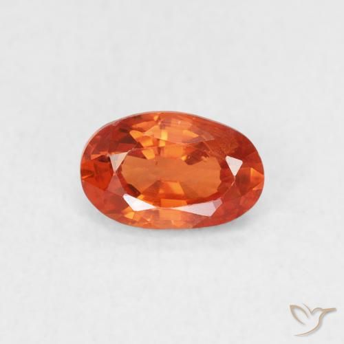 0.62ct Natural Amber Orange Sapphire, Oval, VS