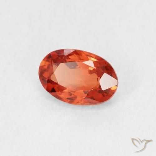 0.60 ct Orange Sapphire Stone, Natural Sapphire in Oval Facet Shape for Sale