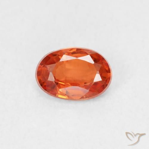 0.52ct Natural Reddish Orange Sapphire, Oval, VS