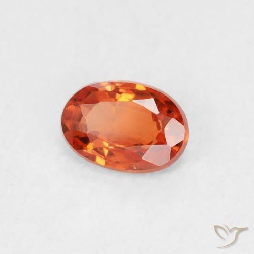 0.52 ct Orange Sapphire Stone, Natural Sapphire in Oval Facet Shape for Sale
