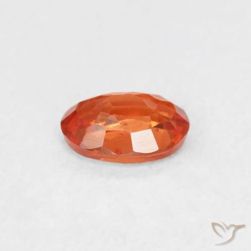 Sapphire Gemstone in 5.6 x 3.9 mm Size for Sale, Sapphire Stone in Reddish Orange Color