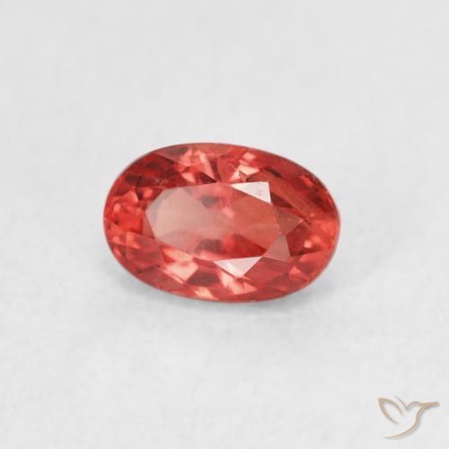 0.75 ct Red Sapphire Stone, Natural Sapphire in Oval Facet Shape for Sale