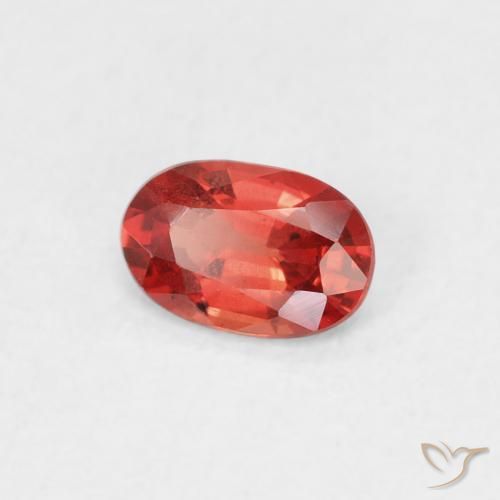 0.51 ct Red Sapphire Stone, Natural Sapphire in Oval Facet Shape for Sale