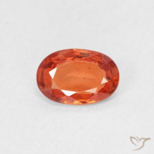 0.55ct Natural Reddish Orange Sapphire, Oval, VS