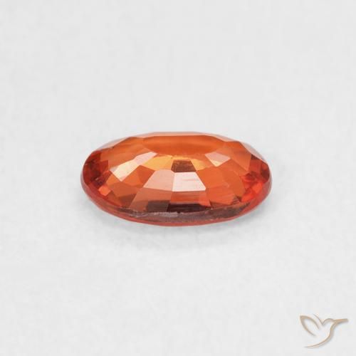 Sapphire Gemstone in 6 x 4 mm (calibrated) Size for Sale, Sapphire Stone in Reddish Orange Color