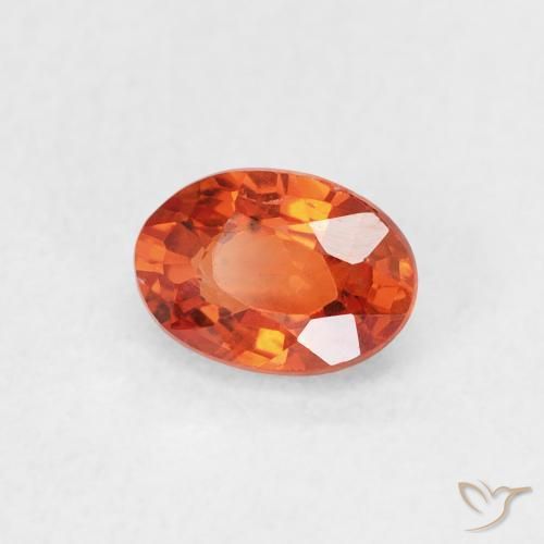 0.73 ct Orange Sapphire Stone, Natural Sapphire in Oval Facet Shape for Sale