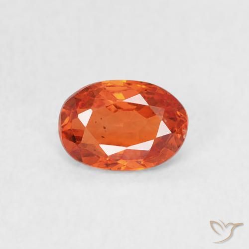0.59ct Natural Reddish Orange Sapphire, Oval, VS