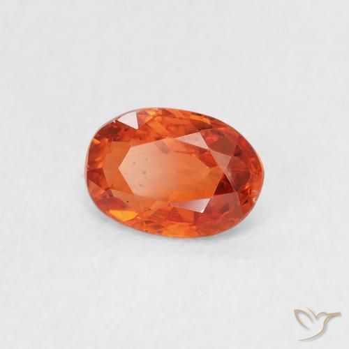 0.59 ct Orange Sapphire Stone, Natural Sapphire in Oval Facet Shape for Sale
