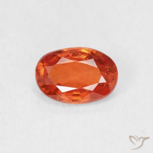 0.63ct Natural Medium Orange Sapphire, Oval, VS