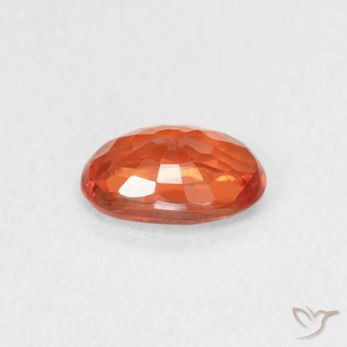 Sapphire Gemstone in 6.1 x 4.2 mm Size for Sale, Sapphire Stone in Medium Orange Color