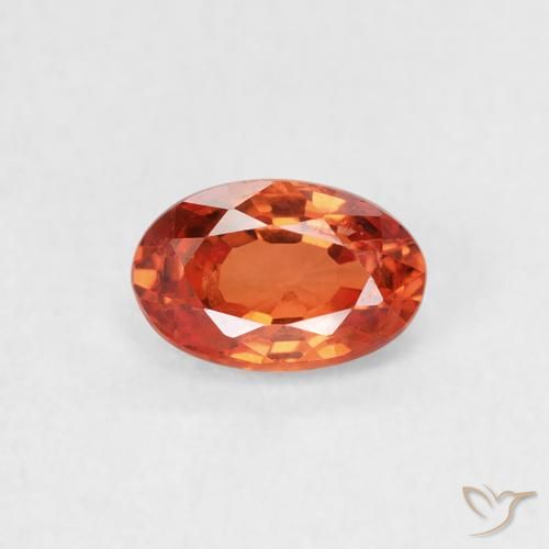 0.66ct Natural Reddish Orange Sapphire, Oval, VS