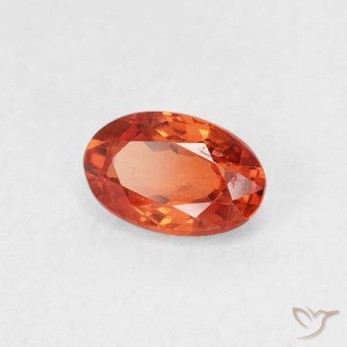 0.66 ct Orange Sapphire Stone, Natural Sapphire in Oval Facet Shape for Sale