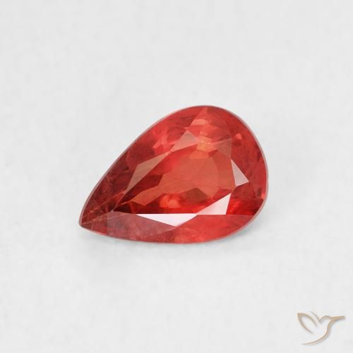 0.48 ct Red Sapphire Stone, Natural Sapphire in Pear Facet Shape for Sale