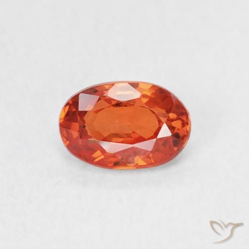 0.77ct Natural Reddish Orange Sapphire, Oval, VS