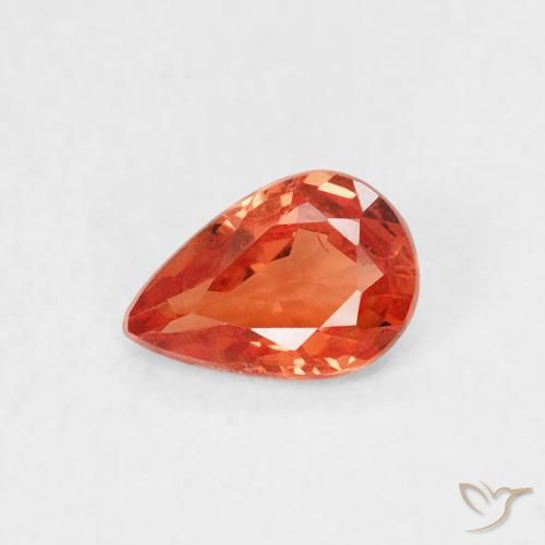 0.44ct Natural Fire Orange Sapphire, Pear Shape, VS