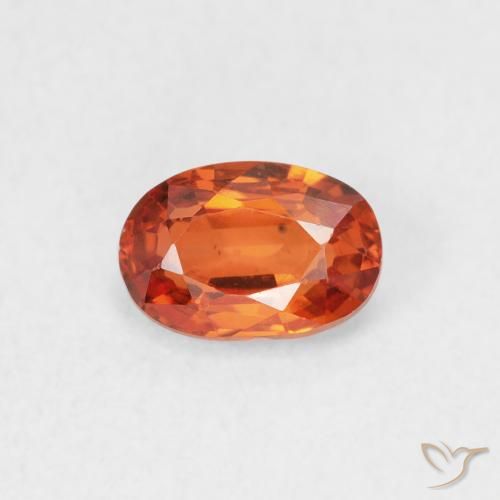 0.68ct Natural Medium Orange Sapphire, Oval, VS